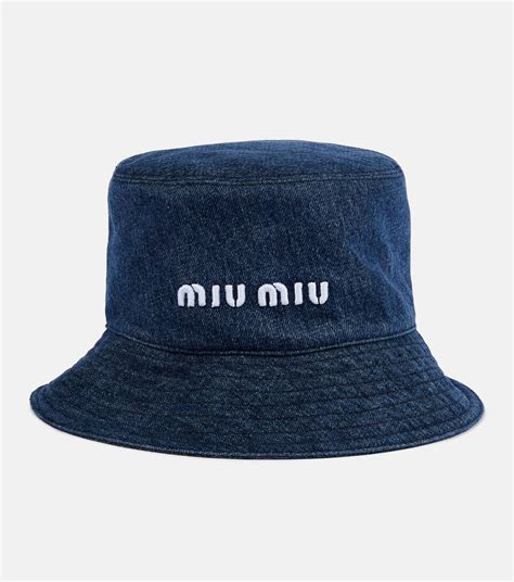 miu miu bucket hat denim|White Denim Bucket Hat .